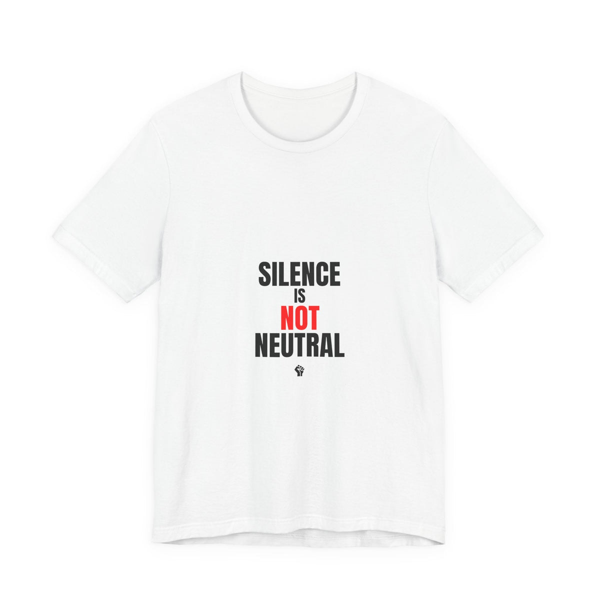 Silence Is Not Neutral slim fit t-shirt in white, printed to order in the USA