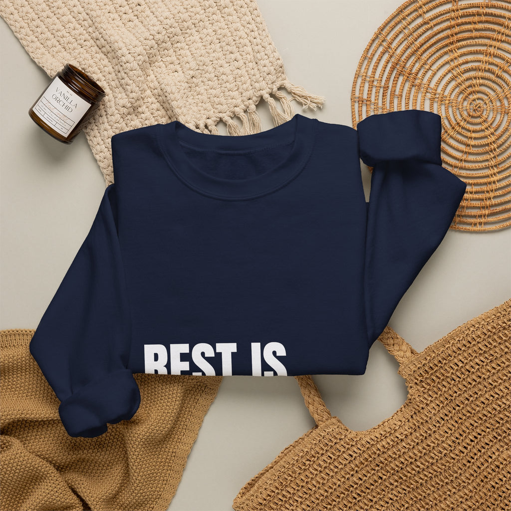 Activist crewneck sweatshirt printed with “Rest Is Not a Reward” by The People's Report HQ