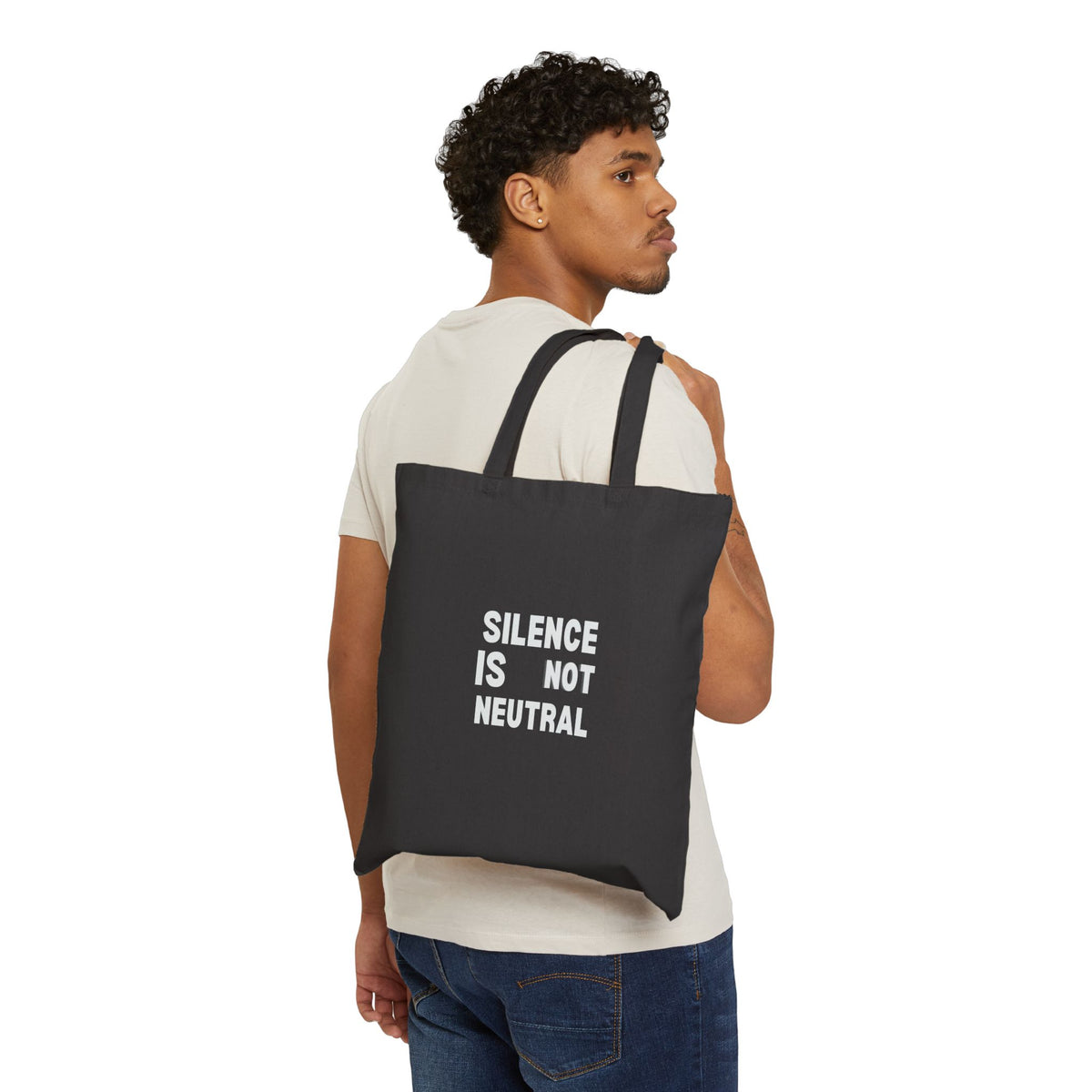 Canvas Tote Bag — "Silence Is Not Neutral" Eco-Friendly Protest/Activist Market Tote