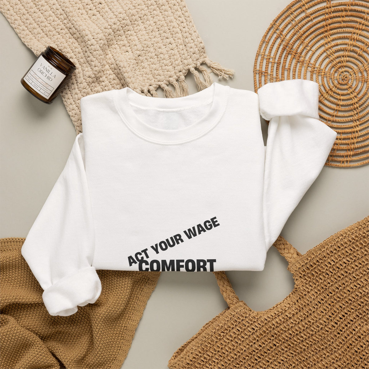 Crewneck Sweatshirt — “Comfort Is a Slow Death” Motivational Graphic